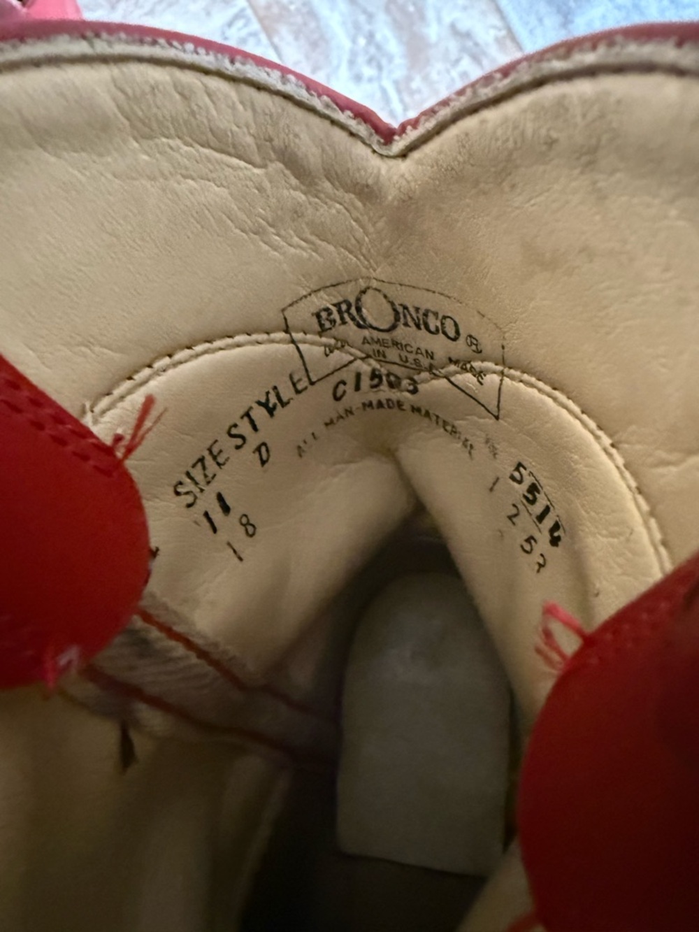 Kids Red Leather Cowboy Boots - Picture 3 of 3